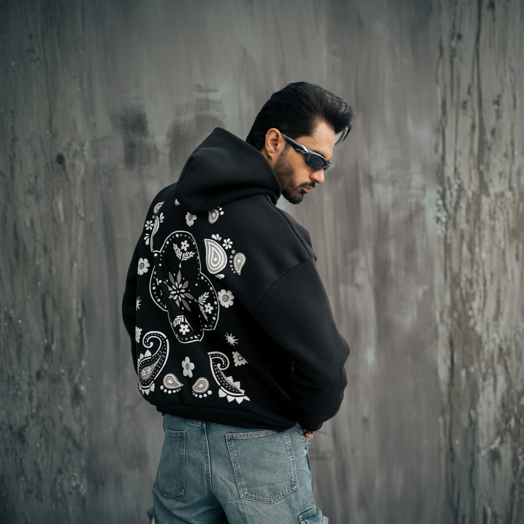 PAISLEY PUFF PRINT HOODIE