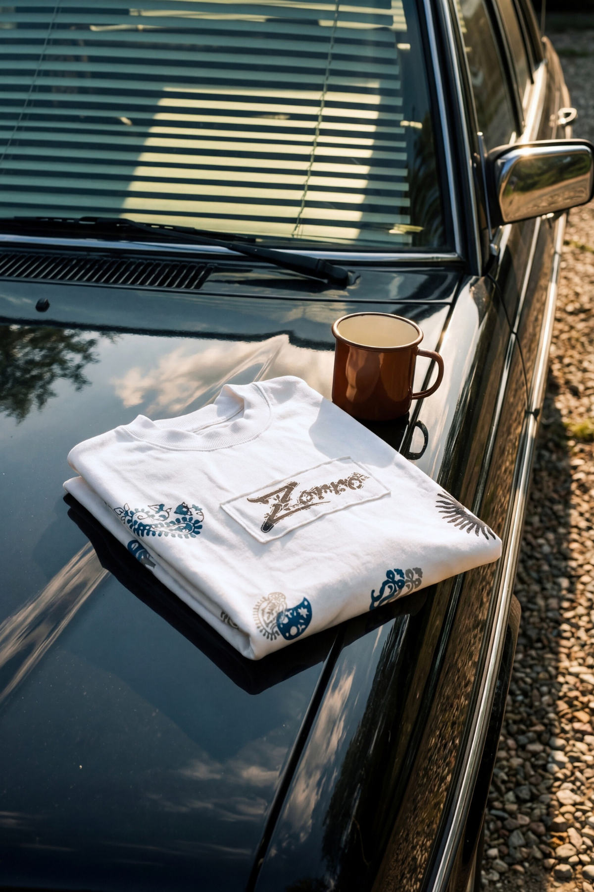 WHITE BLOCKPRINT TSHIRT